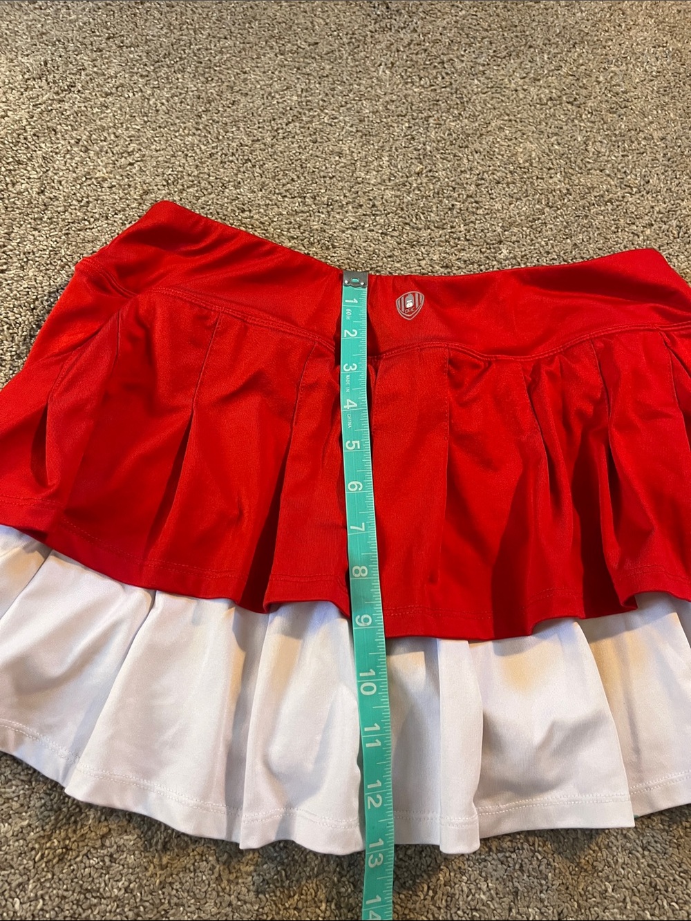DUC SPORT szM Red White Pleated seat Tennis Skort Left Botton Load Pocket - Picture 8 of 9
